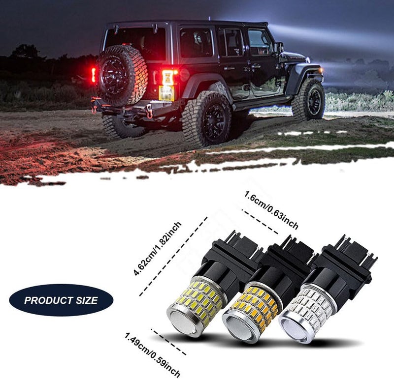PACLVIO 2Pcs 3157 LED Bulbs, 3056 3156 3057 4157 LED Replacement Bulbs, Super Bright LED Turn Signal Bulbs for Front Rear Turn Signal Light Blinker Parking Side Marker Brake Lights (Xenon White) - Image 2
